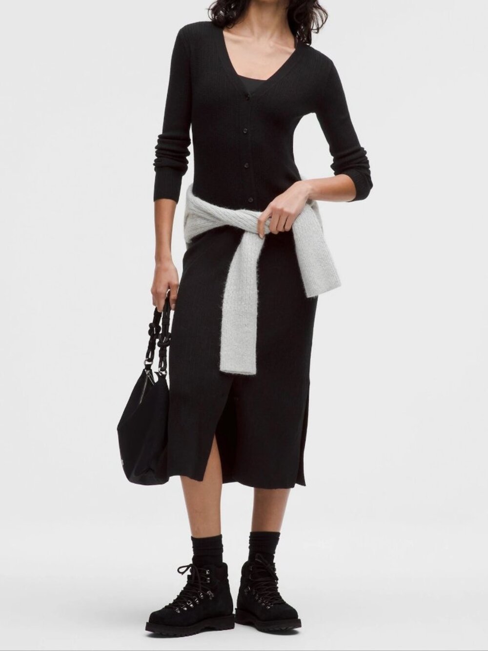 Lululemon Micro Cable Merino-Blend Buttoned Midi Dress